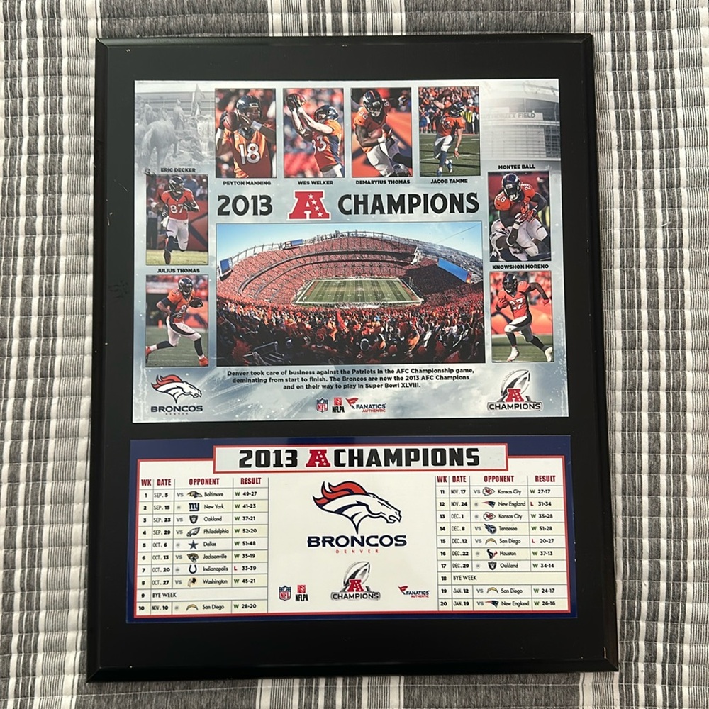 Denver bronco 2013 AFC champion plaque